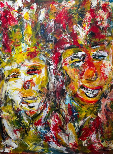 Schilderij De Karnavalsmaskers uit 2024.